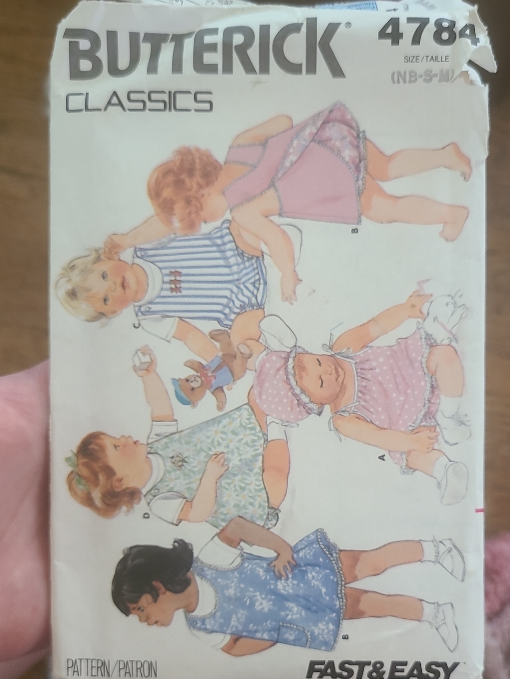 Butterick Classics Pattern 4784, a vintage 1987 infant sewing pattern